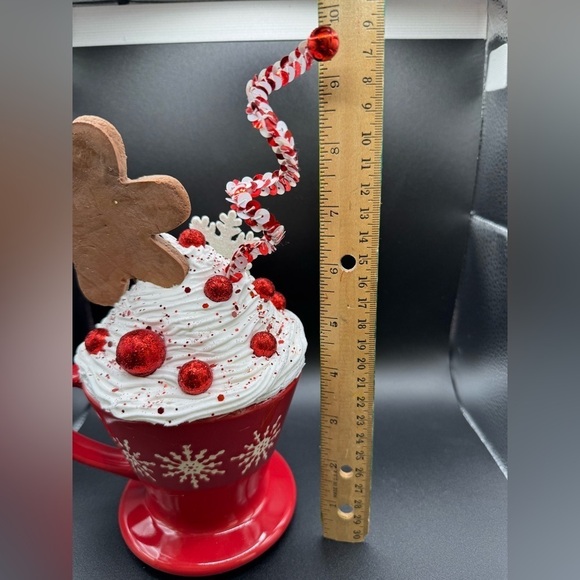 NEW Hand-crafted OOAK Faux Whipped Topping Christmas Winter Red Coffee Mug Decor - Picture 4 of 4